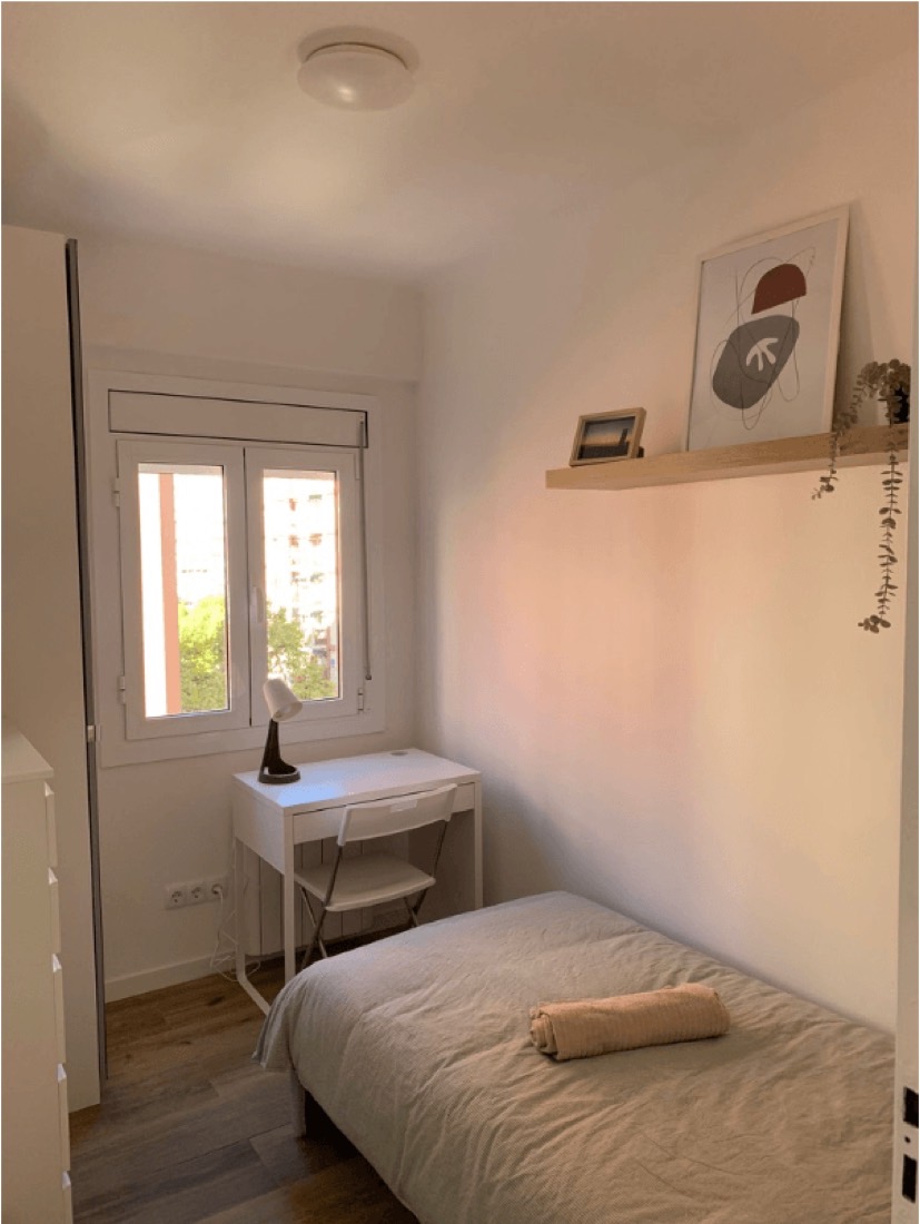A single bedroom in one of our flats