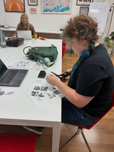 Breakfast and lesson prep in the library